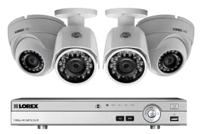 1080p HD Security Camera System with 4 1080p Metal Outdoor Cameras, 150FT Night Vision