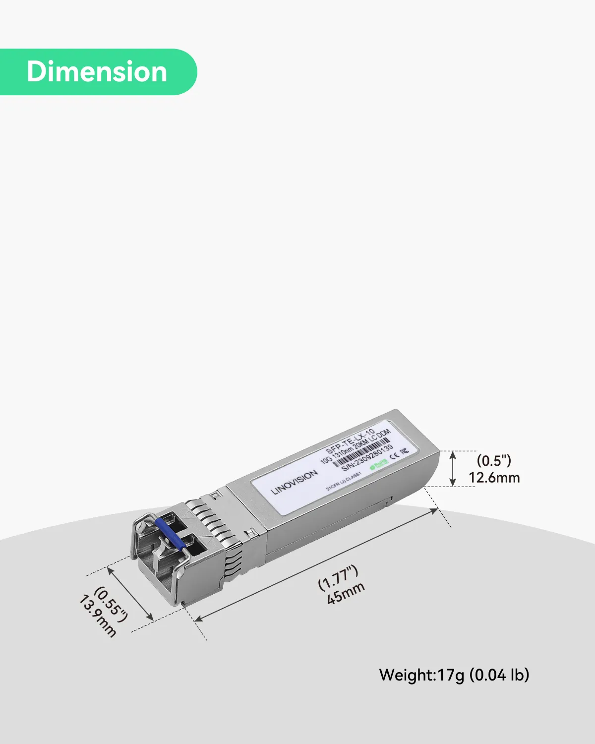 10Gbps BIDI SFP  Optical Transceiver for POE Switches with 10G SFP Module (SFP-TE-LX-10(2 pack))