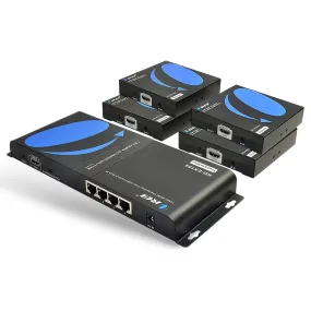 1x4 HDMI Extender Splitter Over CAT5/6 Up to 395 Feet at 1080p with IR Blaster & HDbitT Technology (HD-EX104)