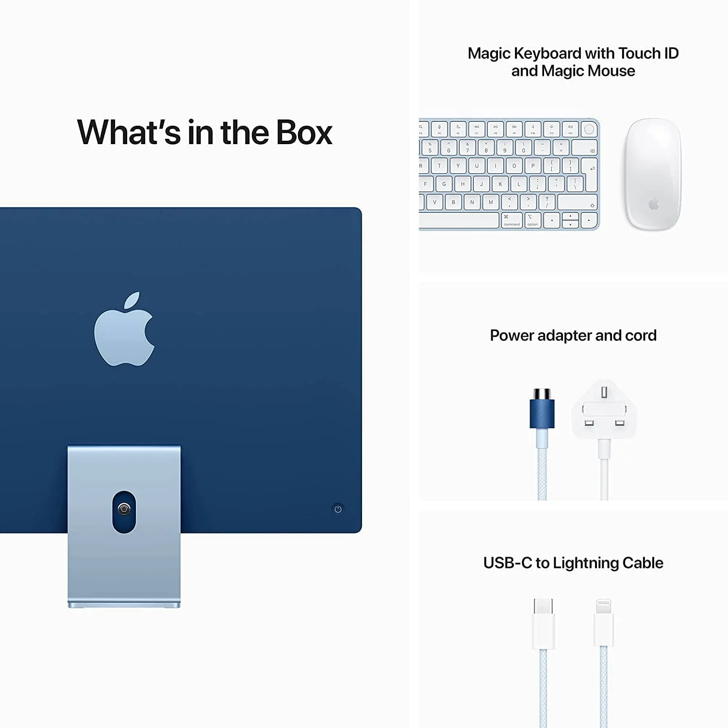 2021 Apple iMac (24-inch, Apple M1 chip with 8?core CPU and 8?core GPU, 4 ports, 8GB RAM, 512GB) - Blue