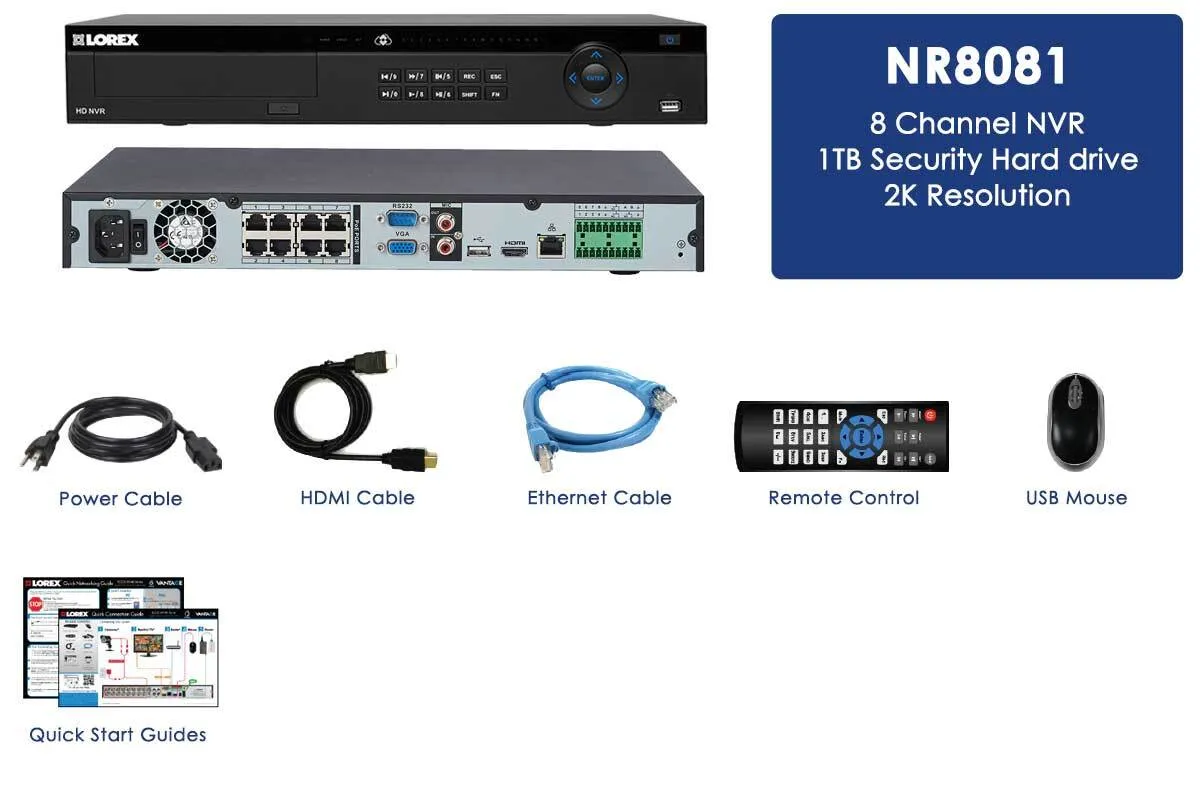 2K Security System NVR - 8 Channel