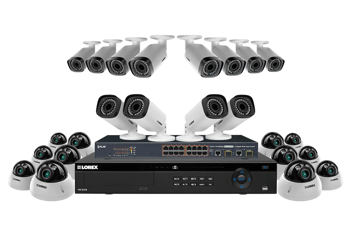 2K Security System with 32 Channel NVR, 6TB Hard Drive and 24 IP Outdoor Cameras