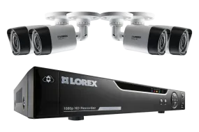 4 Channel Security HD DVR System with 1080p Cameras & Lorex Cloud Connectivity