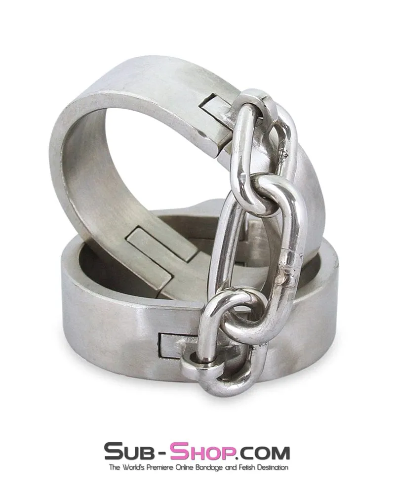 8753M      Captive Slave Chromed Steel Wrist Cuffs, Large / Extra Large