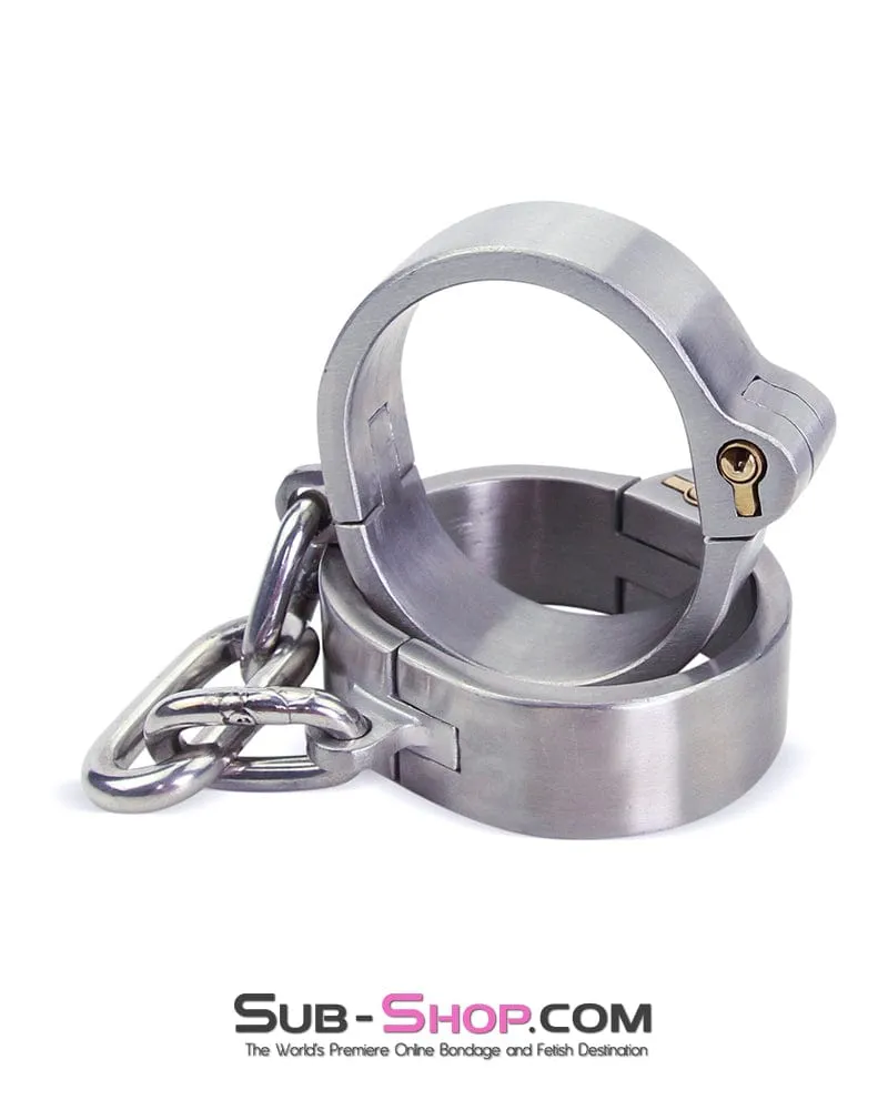 8753M      Captive Slave Chromed Steel Wrist Cuffs, Large / Extra Large