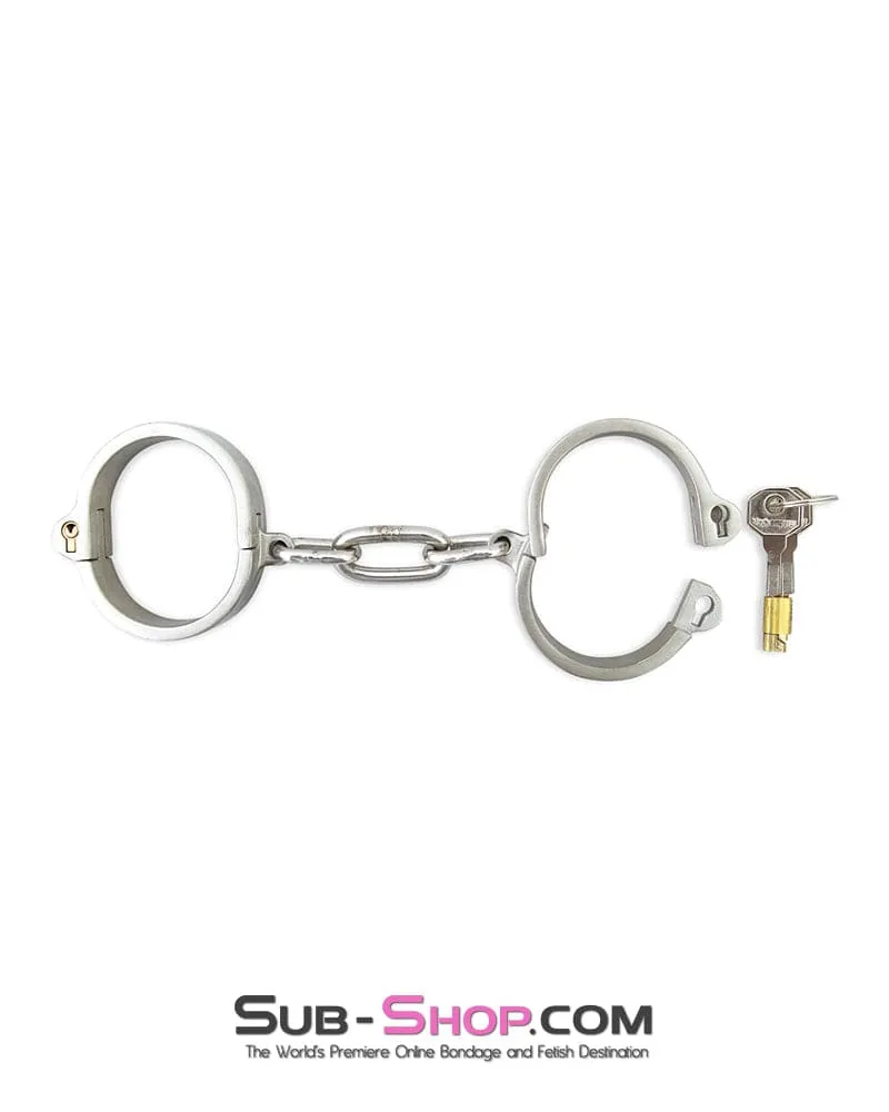 8753M      Captive Slave Chromed Steel Wrist Cuffs, Large / Extra Large