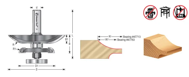 Amana 54229 Cove Raised Panel Router Bit