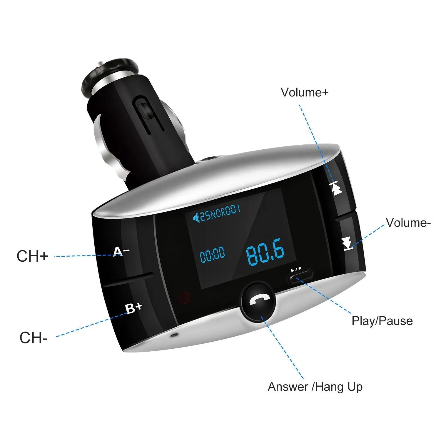 Car Wireless FM Transmitter USB Charger Hands-free Call MP3 Player