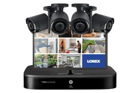 Complete Security Camera System with 4 HD 1080p Wireless Cameras and Monitor