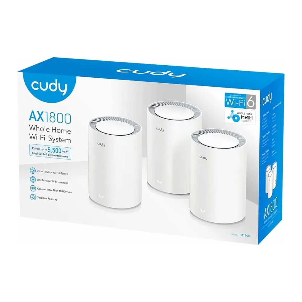 Cudy Whole Home Mesh WiFi System M1800 (3 Pack)