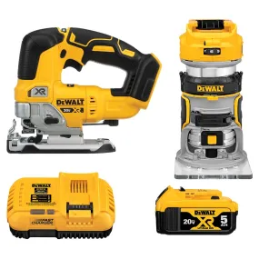 DeWALT DCK201P1 20V MAX XR Router/Jig saw Cordless 2 Tool Combo Kit