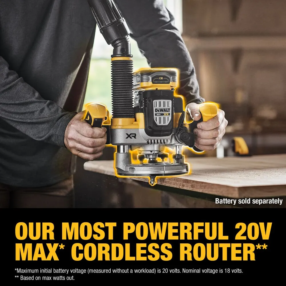 DeWalt DCW620B 20V MAX XR 2-1/4 HP Brushless Cordless Plunge Router - Bare Tool