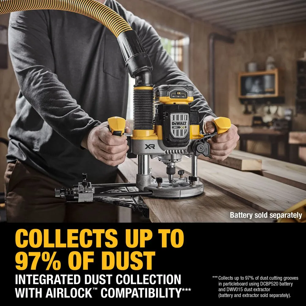 DeWalt DCW620B 20V MAX XR 2-1/4 HP Brushless Cordless Plunge Router - Bare Tool