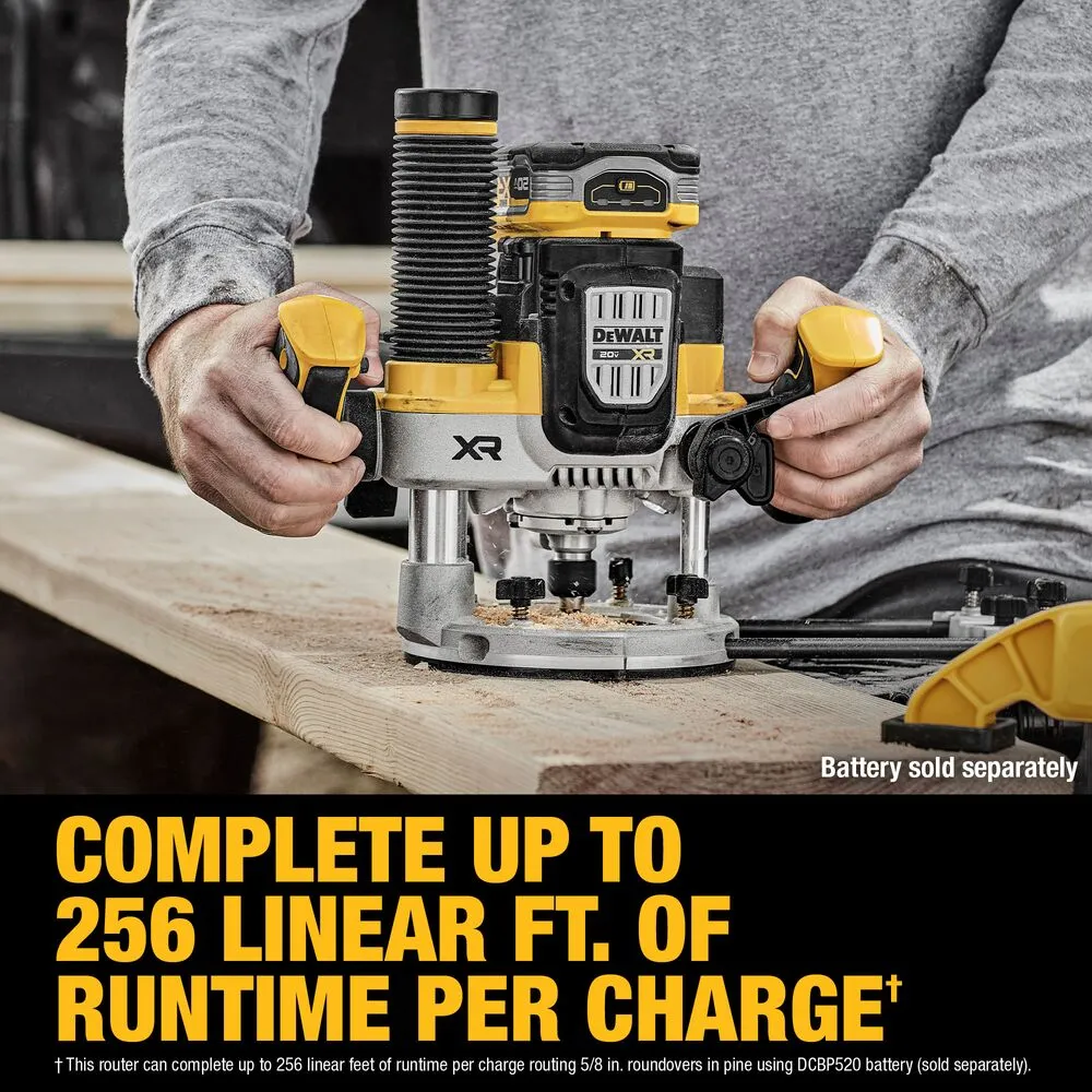 DeWalt DCW620B 20V MAX XR 2-1/4 HP Brushless Cordless Plunge Router - Bare Tool