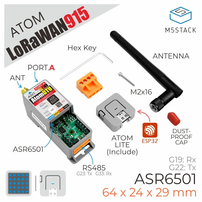 [EOL] Atom DTU LoRaWAN Kit 915MHz (ASR6501)