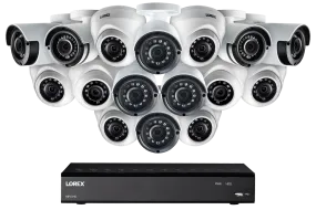 HD Security Camera System featuring 8 bullet cameras, 8 dome Cameras & Lorex Cirrus Connectivity