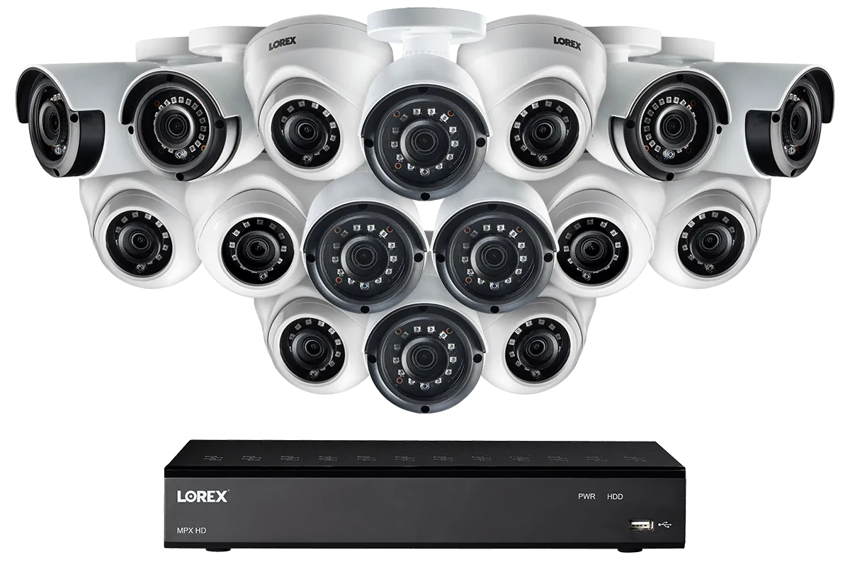 HD Security Camera System featuring 8 bullet cameras, 8 dome Cameras & Lorex Cirrus Connectivity