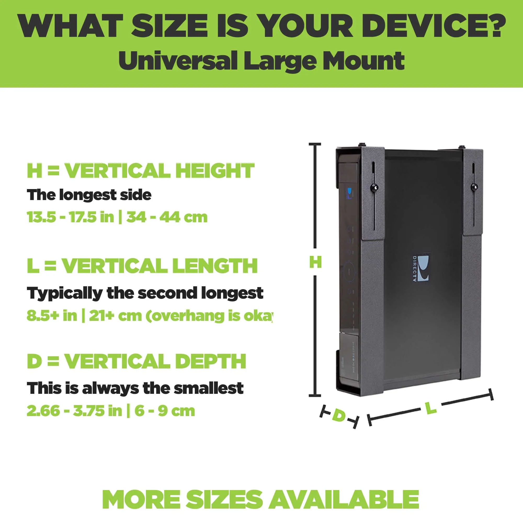 HIDEit Uni-L | Adjustable Large Device Wall Mount