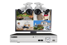 Home Security System with 4-Channel DVR, 4 Ultra-Wide 160