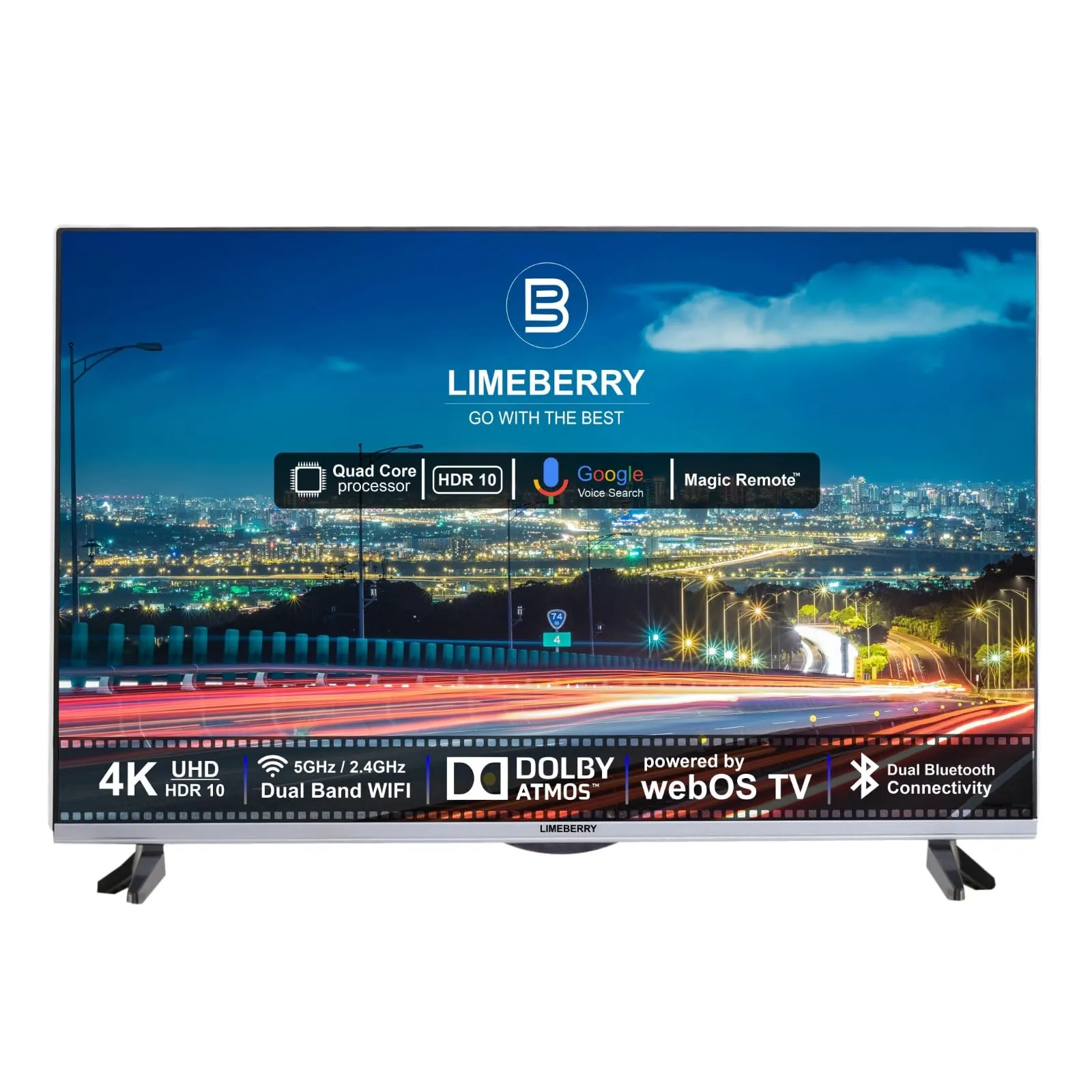 LIMEBERRY 165 cm (65) inches 4K Ultra HD Slim WebOs Smart QLED Unbreakable Display Led TV with Voice Search and Air Mouse Fuction (EQLED65)