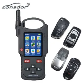 Lonsdor - KH100  - Hand Held Remote Key Programmer w/ 4 Included Universal Remotes - Generate Remotes - Copy Chips - Toyota H Chip