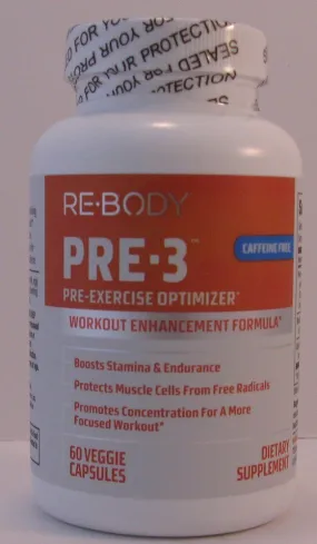 Re-Body PRE-3 MAX Pre-Exercise Optimizer (w Caffeine) 60 Capsule