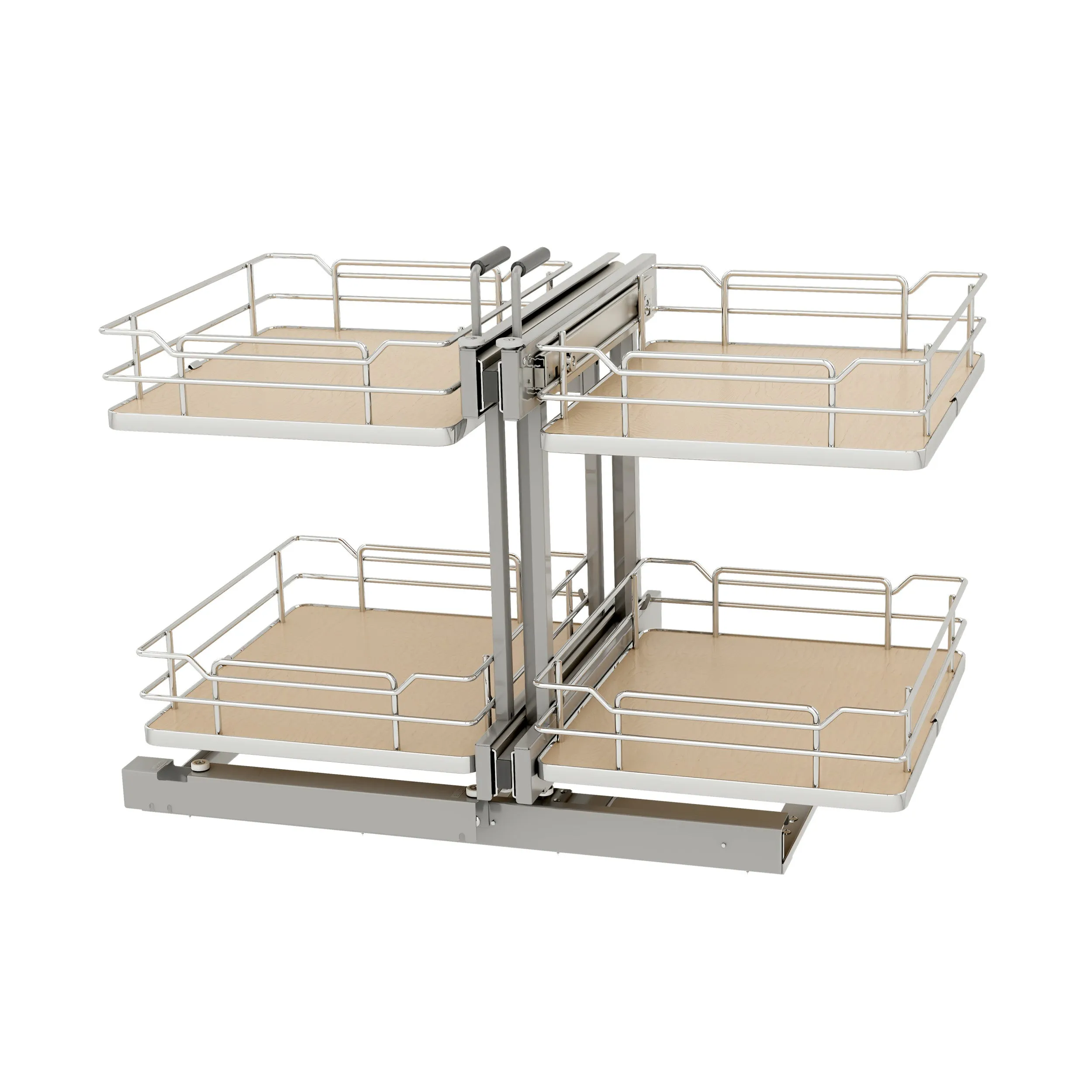 Rev-A-Shelf / 53PSPE-18SC-MP / Steel Two-Tier Pullout Solid Bottom Organizer for Blind Corner Cabinets w/ Soft-Close