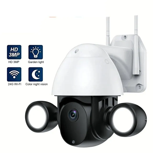 Security Camera Outdoor/Home,PTZ WiFi Camera for Home Security,3MP Pan Tilt 360° View,AI Motion Detection,Auto Tracking,Color Night Vision,2-Way Audio,Floodlight,Waterproof