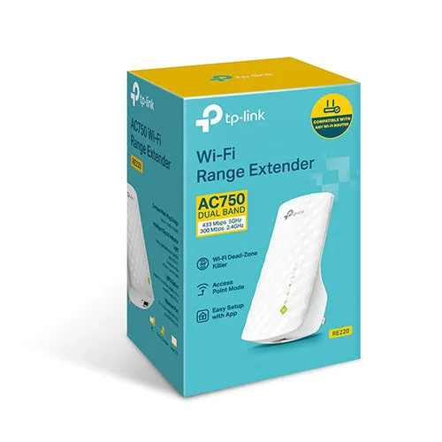 TP-Link AC750 WiFi Extender (RE220) Up to 750Mbps Dual Band WiFi Range Extender