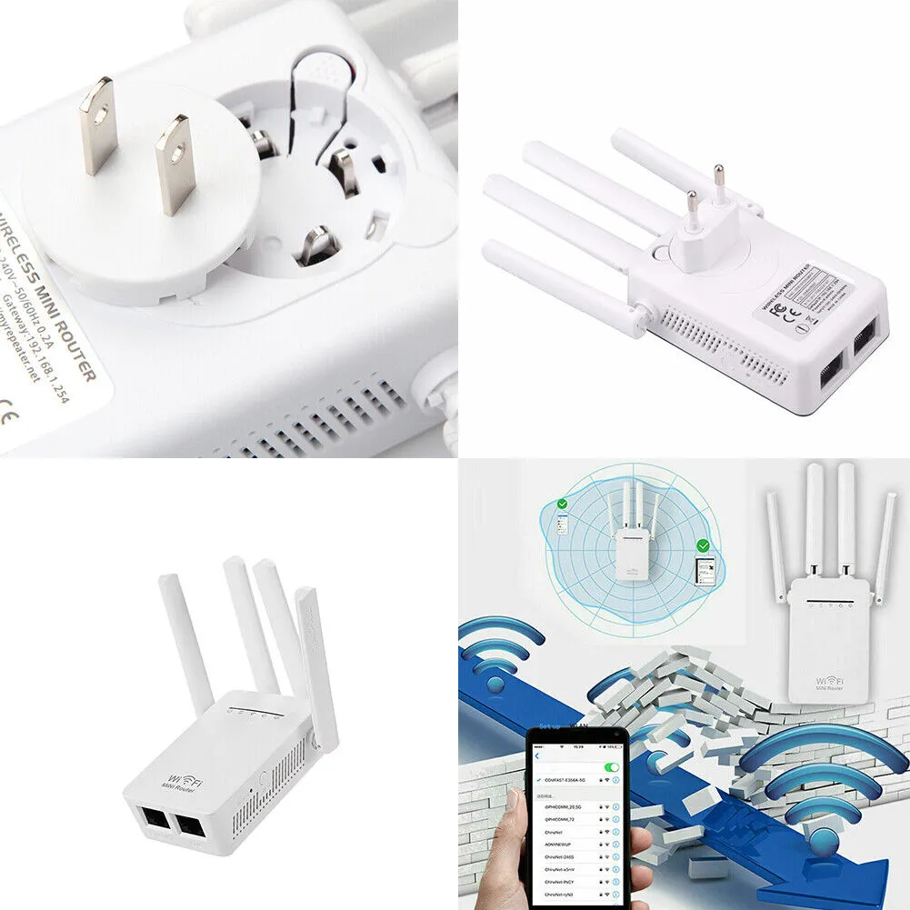 US 2.4G/5G Dual Band WiFi Repeater 300 Mbps WIFI Range Extender Signal Booster