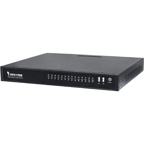 VIVOTEK ND8422P 16-Channel Embedded Plug and Play NVR, 8-PoE Ports, 2-HDD