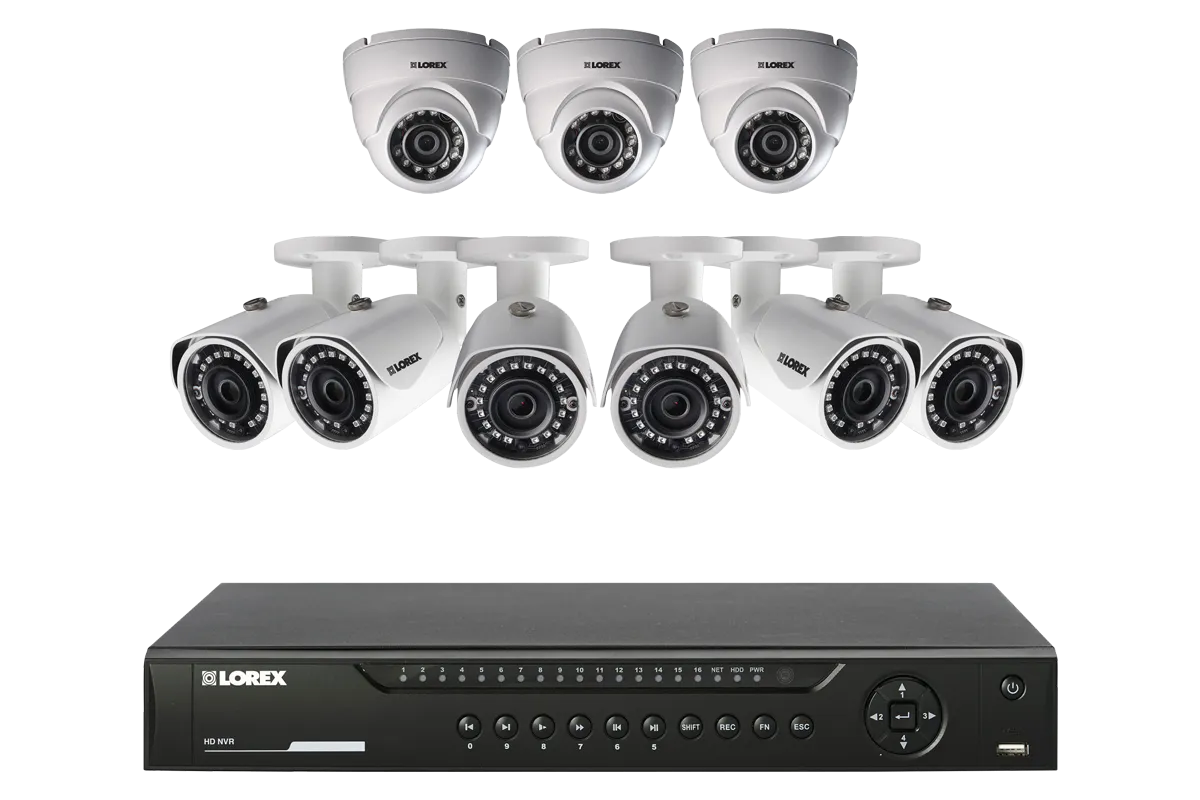 Weatherproof HD IP Camera system with 16-Channel HD NVR