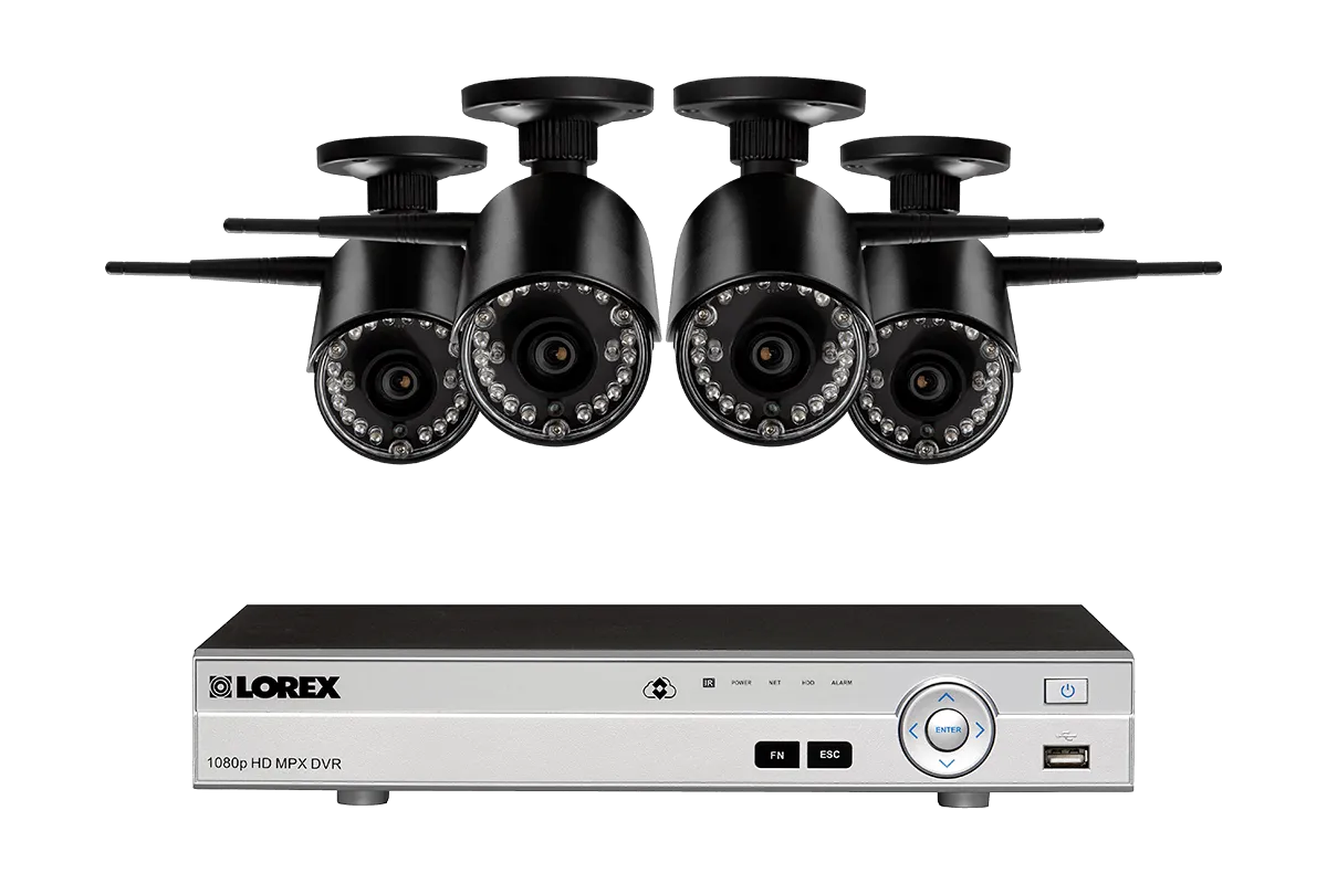 Wireless Camera System with 8 Channel 1080p DVR and 4 Outdoor 720p Wireless Cameras, 135FT Night Vision